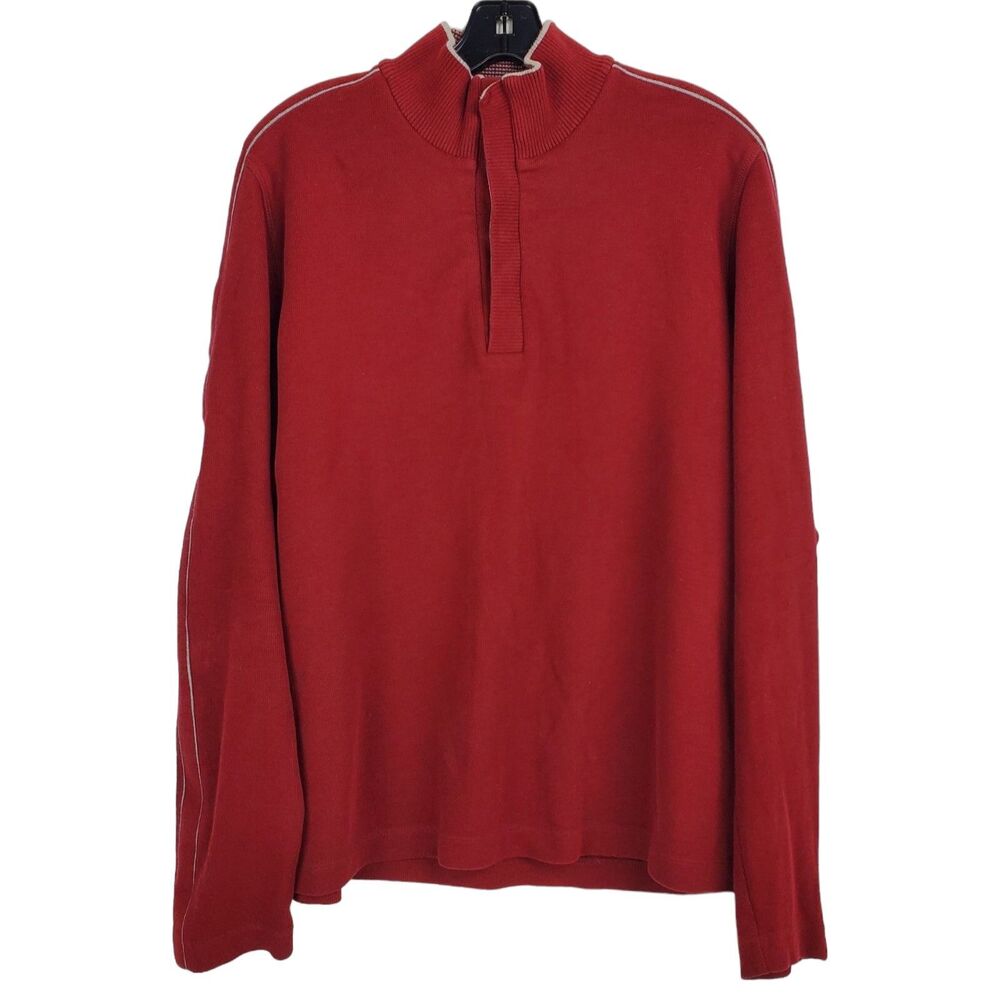 BOSS Hugo Boss Sweater Mens Medium Red Regular Fit Pullover Designer Outdoor